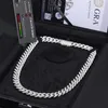 Ny ankomst 14mm guldpläterad 925 Sterling Silver VVS Moissanite Diamond Iced Out Cuban Link Chain med Luxury Jewelry Box Mpodi