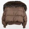 Womens Fur Faux Fur Fashion Loose Winter Women 90% Duck Down Jacket Natural Real Raccoon Fur Big Collar Coat Thick Warm Streetwear Luxury 230906