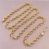 Corrente de corda de ouro sólido real para homem jóias de ouro puro au750 colar de corrente de ouro jóias colar personalizado