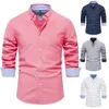 Erkekler Sıradan Gömlekler Erkekler İçin Slim Uzun Kollu Gömlek Sonbahar Kış Moda Renk Patchwork Kavur Camisa Sosyal Elbise Vintage