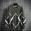 Herren Hoodies Große Größe Pullover Hoodie Männer 2023 Geometrische Gestreiften Druck Crewneck Übergroßen Sweatshirts Männlich Streetwear Fashion Tops 8XL