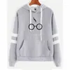 여성용 후드 패션 캐주얼 스웨트 셔츠 여성 양털 따뜻한 후드 탑 Harrys Potters 안경 인쇄 까마귀 땀 땀받이 Sudadera Mujer
