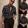 mode-Polka Dot Heren Designer Shirt Herfst Lange Mouw Casual Heren Overhemden Stijl Homme Clothing3199