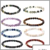 Beaded Strands 6mm Fashion Design Natural Stone Healing Agate Stretch Armband Kvinnor Män handgjorda ädelstenar Yoga Nce Drop Deli Dhn7a