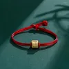 Braccialetti con ciondoli 2023 Fatti a mano Fai da te Tessitura Perline Corda a mano in pelle rossa Cera all'ingrosso per uomini e donne Accessori