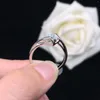 Clusterringen Romantische beloftering 0,5 CT ronde geslepen diamant verloving voor vrouwen bruiloft sieraden massief platina 950 R136