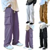 Erkekler Pantolon Tüm Mevsimler Düz Renk Düz Bacak Dantel Yukarı Sokak Yatımlı Tutumlar Erkekler için Paraşüt ile 4 1