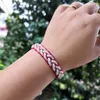 Braccialetti con ciondoli Bracciale colorato con treccia in corda di cotone e lino naturale, regalo originale di gioielli fatti a mano per coppia