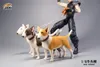 Figuras de brinquedo de ação JXK 1/6 Escala Bull Terrier Figura Cão Animal de Estimação Cura Coletor de Animais Resina Decoração de Mesa Presente 230906