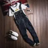 メンズジーンズ2021ファッションビンテージデザインポケットデニムオーバーオールマンカジュアルウォッシュスキニービブオスブルージャンプスーツjean241b