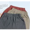 Pantaloni 2023 Ragazzi Abbigliamento Estate Sciolto A righe Stampato Bambini Cotone Lino Moda Casual Impiombato Tasca Elastica In Vita Pantaloni Harlan 230906