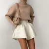 Women's Shorts Brown Loose Flare 2023 Solid Color Basic Fashional Casual Sexy Boots-matching Short Pants Drop Wholesale