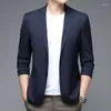 春の韓国トレンドのトップグレードの男性の男性スーツスリムフィットブレザーブランド服男性ビジネスカジュアルドレスジャケット