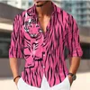 Men's Casual Shirts 2023 Tiger Print High Definition Pattern Long Sleeve Shirt Fashion Leisure Outdoor Designer Quality Button Top