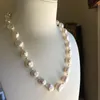 Chains Hand Knotted Beautiful 10-11mm White Baroque Freshwater Cultured Pearl Necklace 45cm 85cm Fashion Jewelry