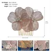 Fermagli per capelli Ornamento da sposa Pettine Fiore rosa Lega Copricapo delicato Copricapo Gioielli da sposa Per donna Accessori Ornamenti