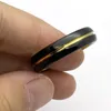 Wedding Rings Wholesale Black Tungsten For Men Gold Grooved Simple Ring Durable Finger Jewelry