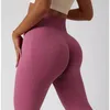 Pantalon actif femmes sans couture tricoté serré taille haute respirant sport Yoga pantalon en plein air course Fitness hanche-levage Leggings