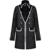 Men's Trench Coats European American Outerwear Medieval Men Fashion Retro Jacket Stand Collar Jacquard Coat Gothic Overcoat Dress Up Black