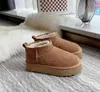 Designer clássico ultra mini botas de neve plataforma mulheres homens pele de carneiro tazz castanha areia mostarda semente bege driftwood australiano inverno tornozelo sapatos tr