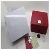Luxe nouveau carré rouge pour boîte oméga montre livret étiquettes de cartes et papiers en anglais montres boîte originale intérieure extérieure hommes montre-bracelet 201B