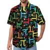 Camicie casual da uomo Camicette per lezioni di matematica Maschile Pi Day Stampa Manica corta hawaiana Camicia da spiaggia oversize elegante e personalizzata Idea regalo