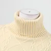 Women's Sweaters Slim Fit Long Sleeved Pullover Knitted Turtleneck Sweater Solid Color Split Mid Length Skirt