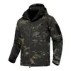 Utomhusjackor Hoodies Herrmilit Camouflage Fleece Tactical Jacka Outdoor Shark Skin Soft Shell Waterproof Windbreaker Hooded Coat Hunt Clothes 230907