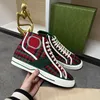 Shoes Canvas Casual Shoes S Designers Womens Shoe Italy Green and Red Web Stripe Rubber Sole Stretch Cotton Low Top Mens