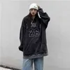 Deeptown – sweat à capuche à manches longues pour femmes, style gothique Grunge, Hippie, Punk, surdimensionné, noir, Kpop, Streetwear, haut à manches longues, Y2k