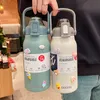 Garrafas de água garrafa térmica garrafa térmica de aço inoxidável com tampa palha esporte ginásio frio tumbler grande capacidade balão de vácuo 1300ml 1700ml 230907