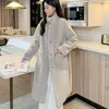 Pelliccia da donna 2023 Donne di Inverno Artificiale Capelli di Visone Imitazione Cappotto di Media Lunghezza Versione Del Collare Del Basamento Outwear Allentato Addensare Caldo Parka