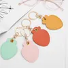 Keychains Cute Carrot Access Control Card Sleeve Colorful Pu Leather Induction Key Ring Pendant Water Drop Type Keychain Protective