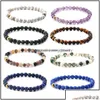 Beaded Strands 6mm Fashion Design Natural Stone Healing Agate Stretch Armband Kvinnor Män handgjorda ädelstenar Yoga Nce Drop Deli Dhn7a