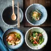 Skålar väver mönster japansk stil keramisk ramen skål bordsredskap för kök sallad frukt soppa nudlar