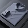 Men's Dress Shirts 2023 Stretch Anti-Wrinkle Mens Long Sleeve For Slim Fit Camisa Social Business Blouse White Shirt