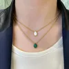 Chaînes d'été pur 925 bijoux en argent sterling dames douces gouttes colorées brillantes joli collier cadeau d'anniversaire