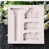 Baking Moulds European Pattern Retro Roman Column Fondant Cake Mold Silicone Chocolate Fudge Dry Pez Utensils