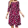 カジュアルドレスピンクドレス女性動物プリントストリートスタイルセクシーなビーチグラフィック服ビッグサイズ5xl 6xl