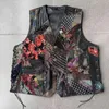 Gilets pour hommes Mâle Moto En Cuir Court Simple Boutonnage Mode Pyrographique Designs Veste Sans Manches Punk Gilet Pour Hommes