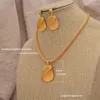 Necklace Earrings Set Dubai Gold Color Jewelry For Women Plated African Charm Wedding Ethiopian Arabic Hand Luxury