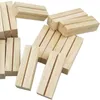 Business Card Files 20pcs Natural Wood Name Memo Clips Po Holder Clamp Stand Desktop Message Organizer 230907