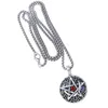 Kolye Kolyeleri Dini Süsler Pentagram Ay İç içe Desen Metal Kolyeler Rhinestone Charm Lucky kötü Talisman Kolye