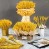 Fleurs décoratives 50 pièces épi de blé véritable naturel séché cadeau d'invité de mariage de haute qualité artificielle Boho décoration de la maison fournitures de fête
