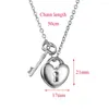 Hänge halsband kremering smycklås och nyckel urn för aska rostfritt stål hjärtminneshållare