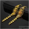 Jewelry Sets Nigeria Dubai Gold Color Fine Flowers African Gifts Party For Women Bracelet Necklace Earrings Ring Set 220810 Drop Deli Dhhkz