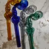 Cachimbos de água para fumar, cachimbo de vidro para queimador de óleo com 14 cm de espessura colorida e material inebriante