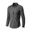 Men's Casual Shirts Long Sleeve Slim Fit Business Dress Solid Work White Inch Shirt Ropa Clothing For Men