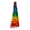 Modèle d'avion 12 pièces ensemble de jeu pour tout-petits Montessori et Waldorf inspirés jouets en bois arc-en-ciel blocs colorés jouet empileur pour bébé 230907