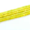 Pärlor Natural Lemon Stone Cylindrical Loose 4mm Beadwork Semi-Erecious smycken Makan Halsband Diy Armband Parts 39cm